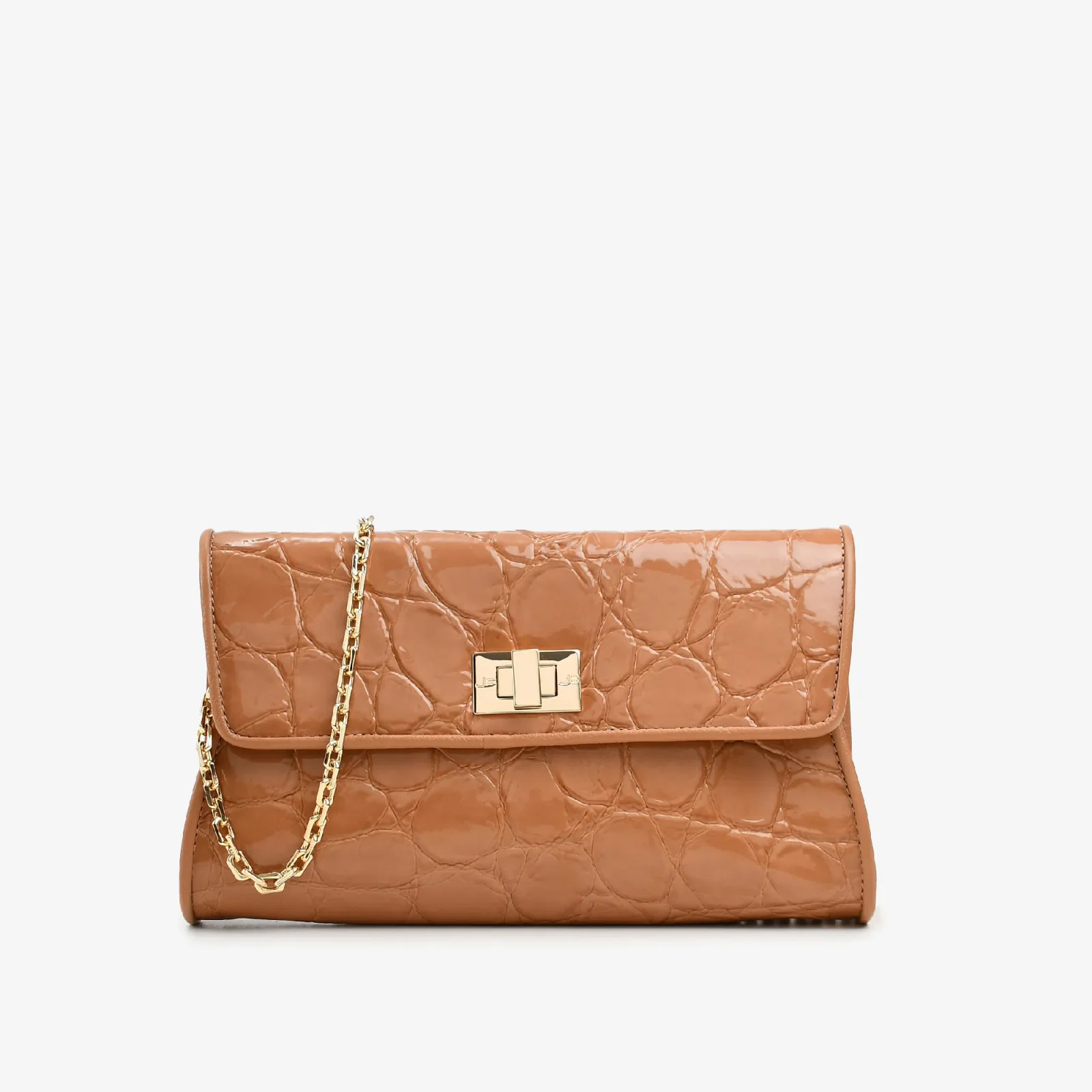 Bolsa Transversal Caramelo Álamo Couro Croco — imagem 1