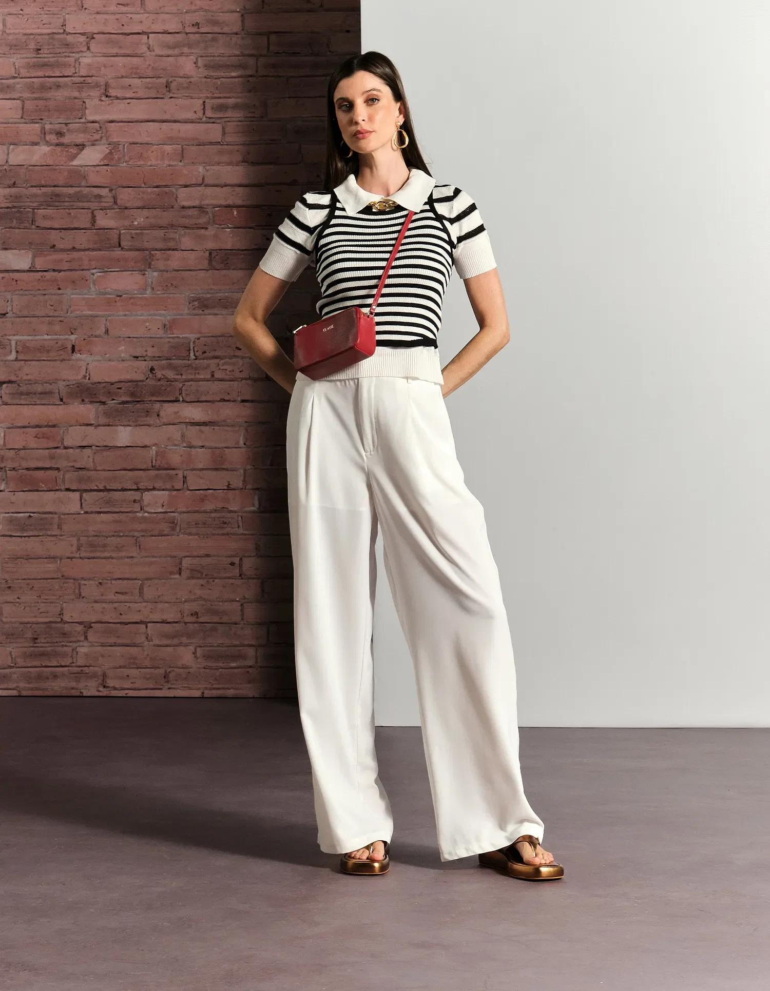 Calça Reta Alfaiataria - Off White
