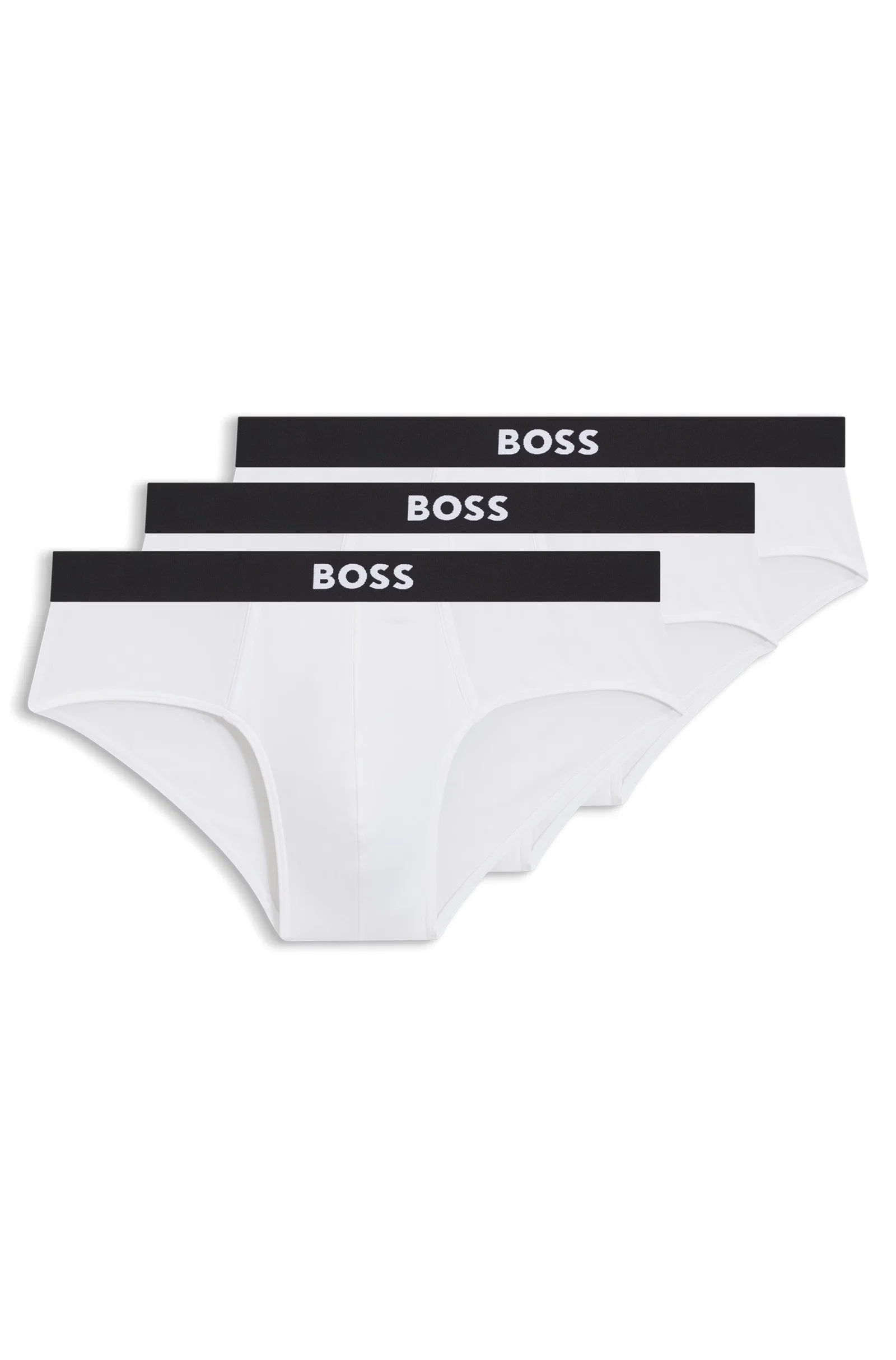 Pack Com Três Cuecas De Algodão Stretch Com Cós De Logo