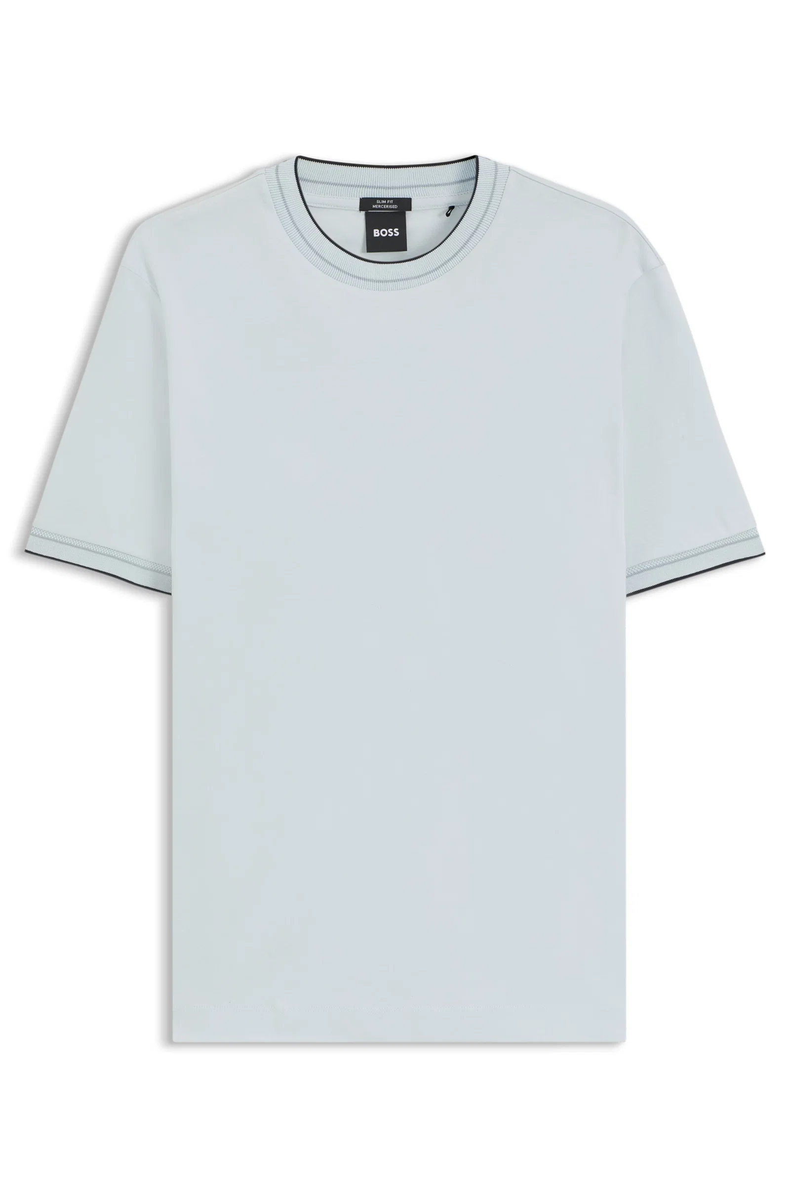 Camiseta De Algodão Com Ajuste Slim E Gola Redonda