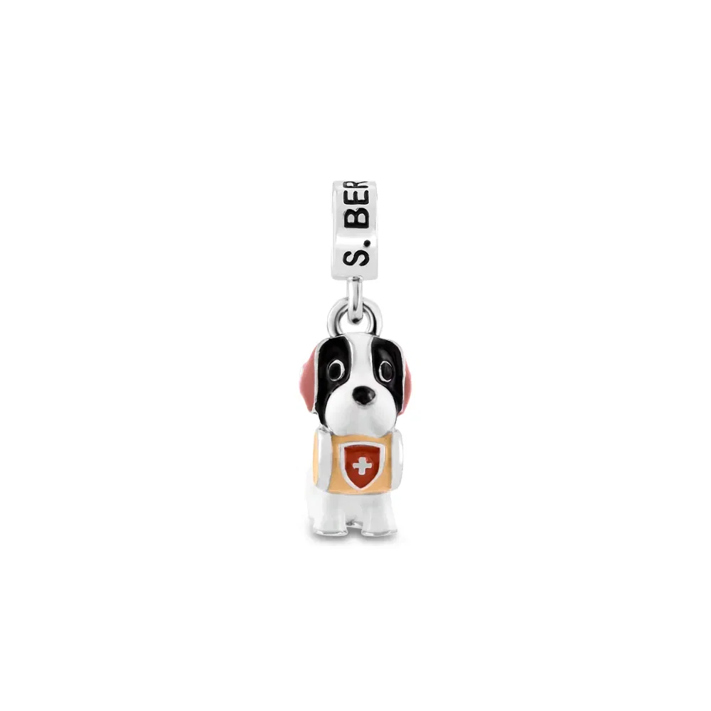 Pingente Life Animal São Bernardo em Prata 925 com Esmalte — imagem 1