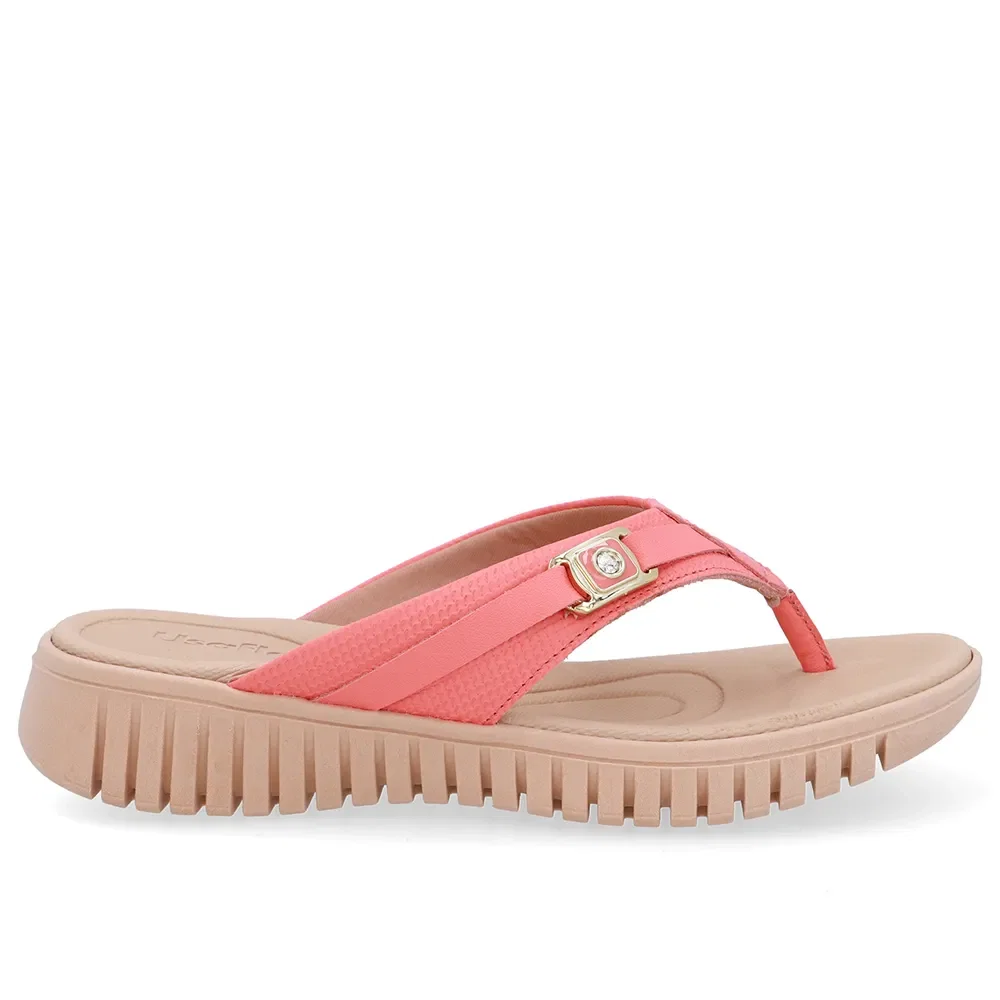 Chinelo Salto Plataforma Couro Laranja Monograma — imagem 1