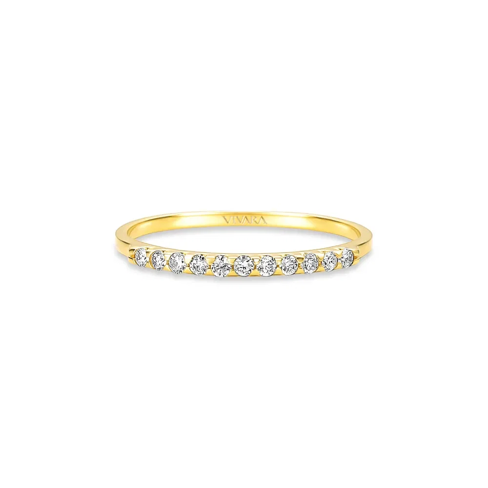 Meia Aliança Eternity em Ouro Amarelo 18k com Diamantes 0,17 ct — imagem 1