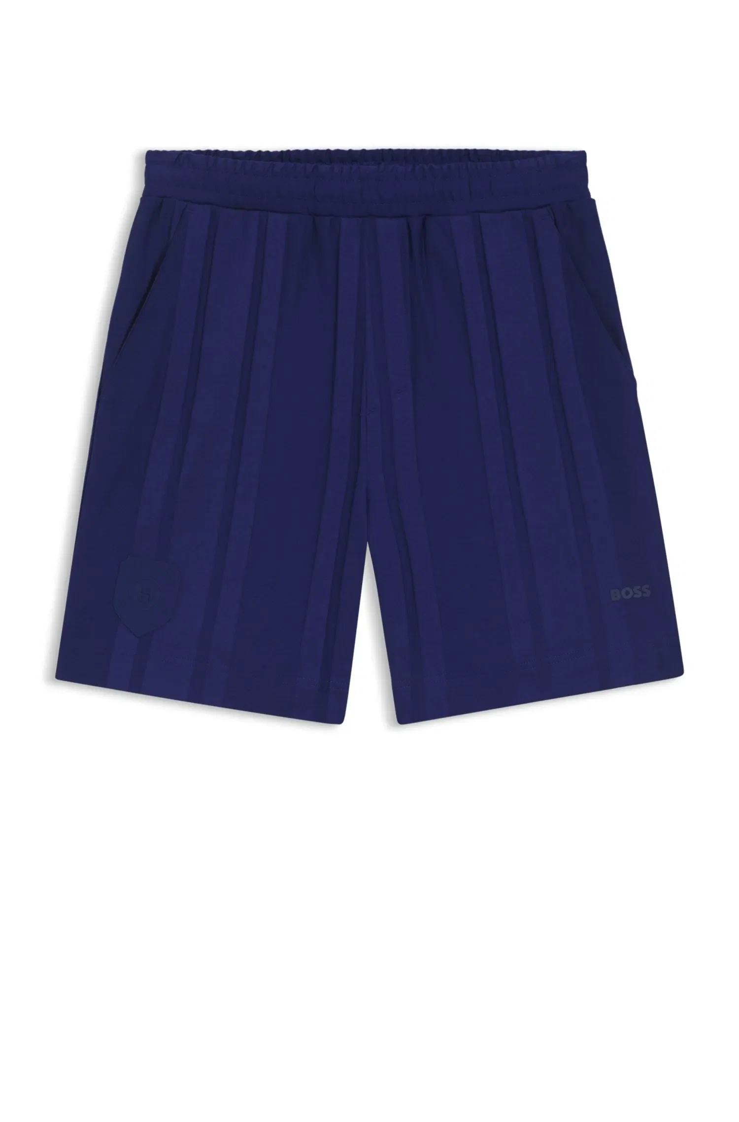 Shorts De Algodão Jersey Com Listras