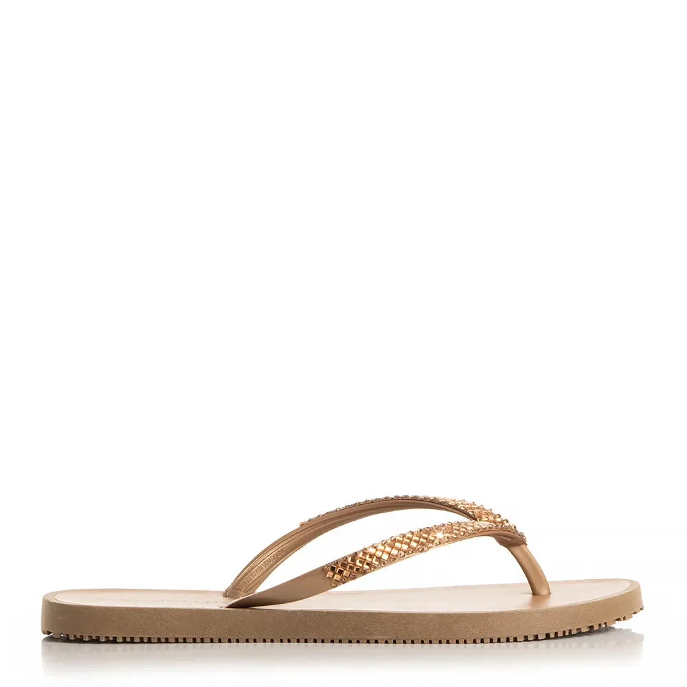 Chinelo Dourado Strass