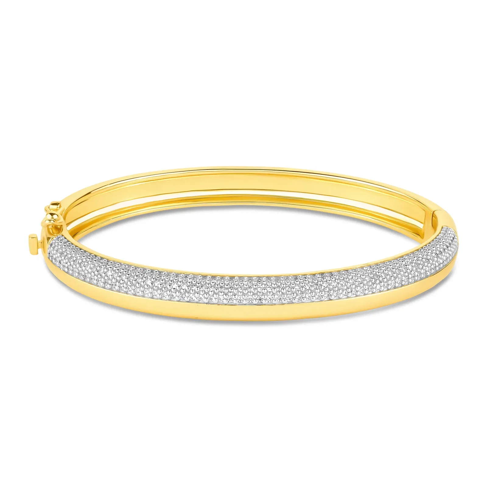 Pulseira Life Luxe em Prata 925 com Banho de Ouro Amarelo 18k com Pedras Incolores, 18cm — imagem 1