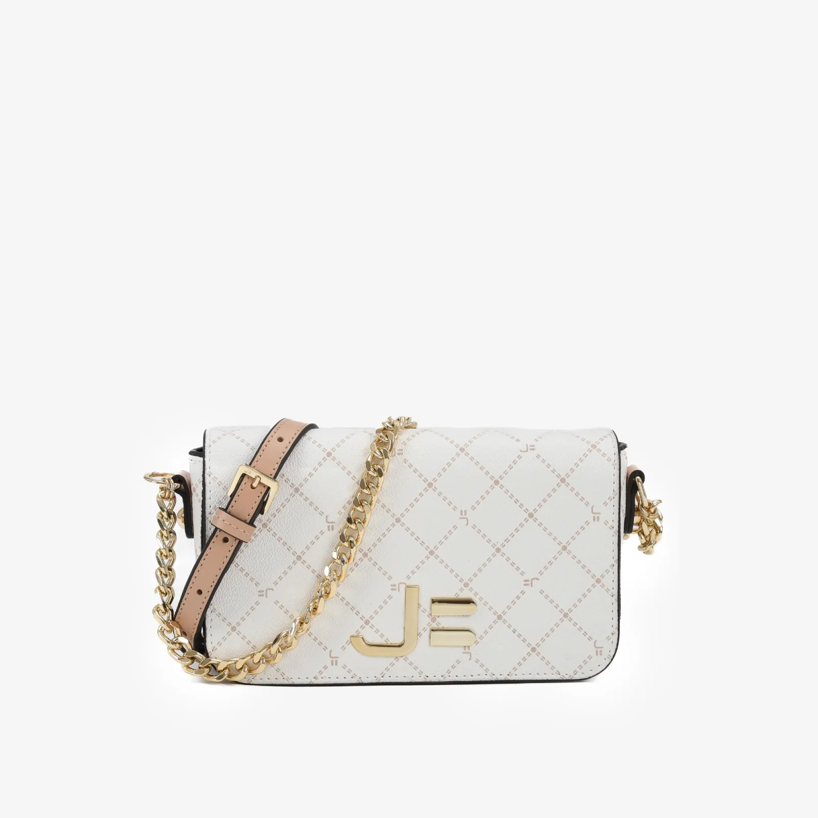 Bolsa Transversal Monograma Jb Off White Nude Linho — imagem 1