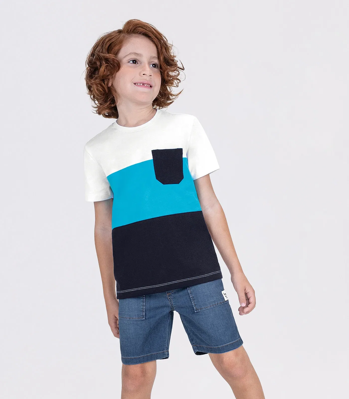 Conjunto Infantil Camiseta Com Bermuda Trick Nick Branco