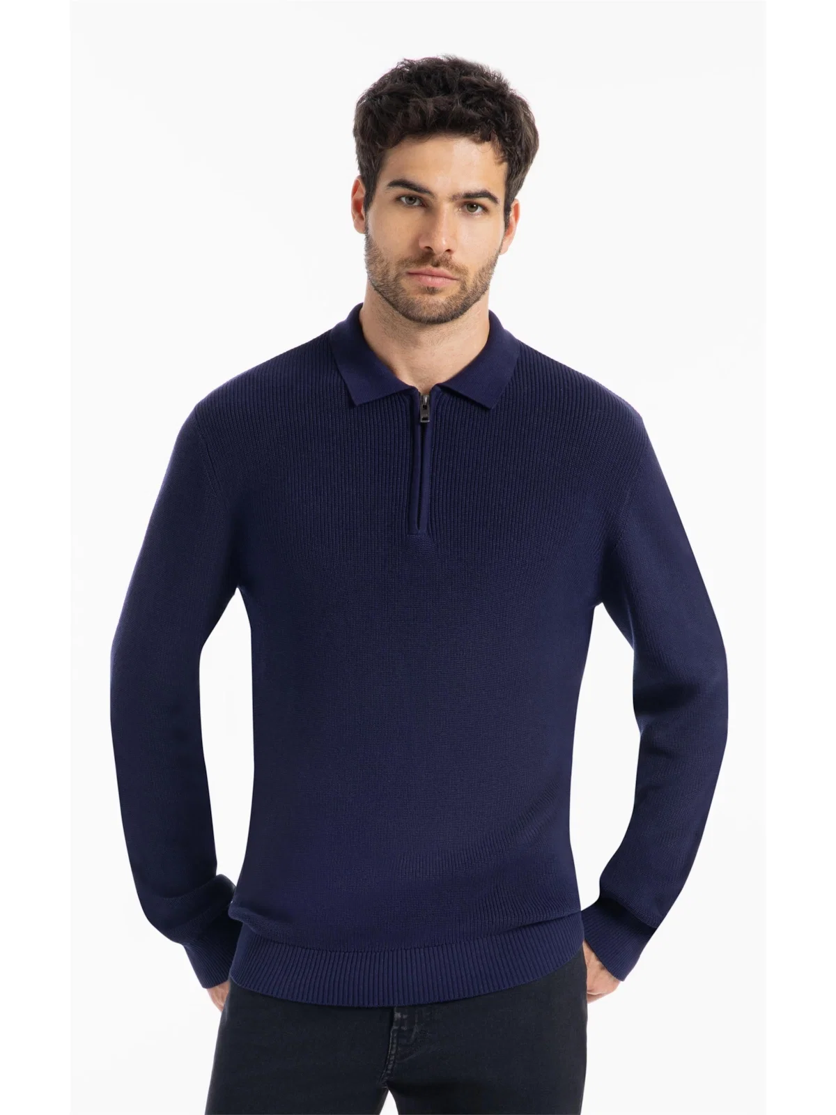Tricot Polo Sweater Marinho