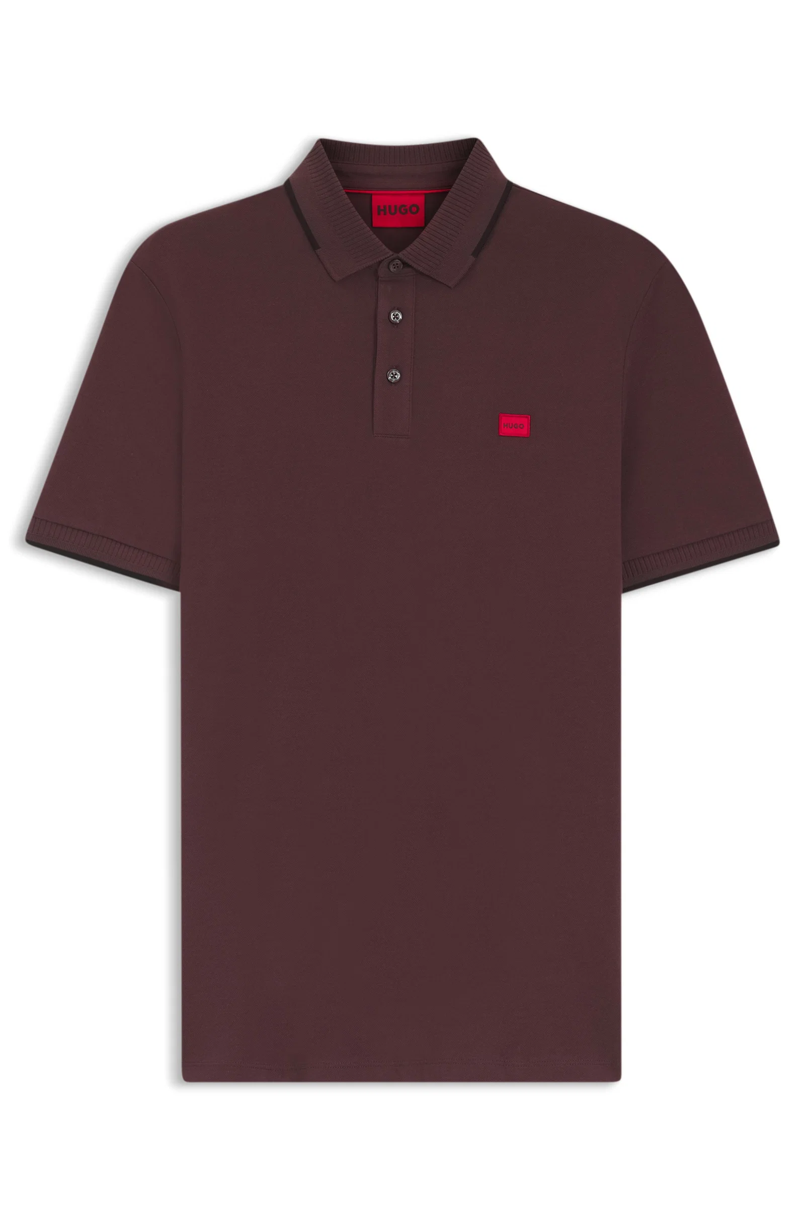 Polo Slim Fit Com Logo Vermelho — imagem 1
