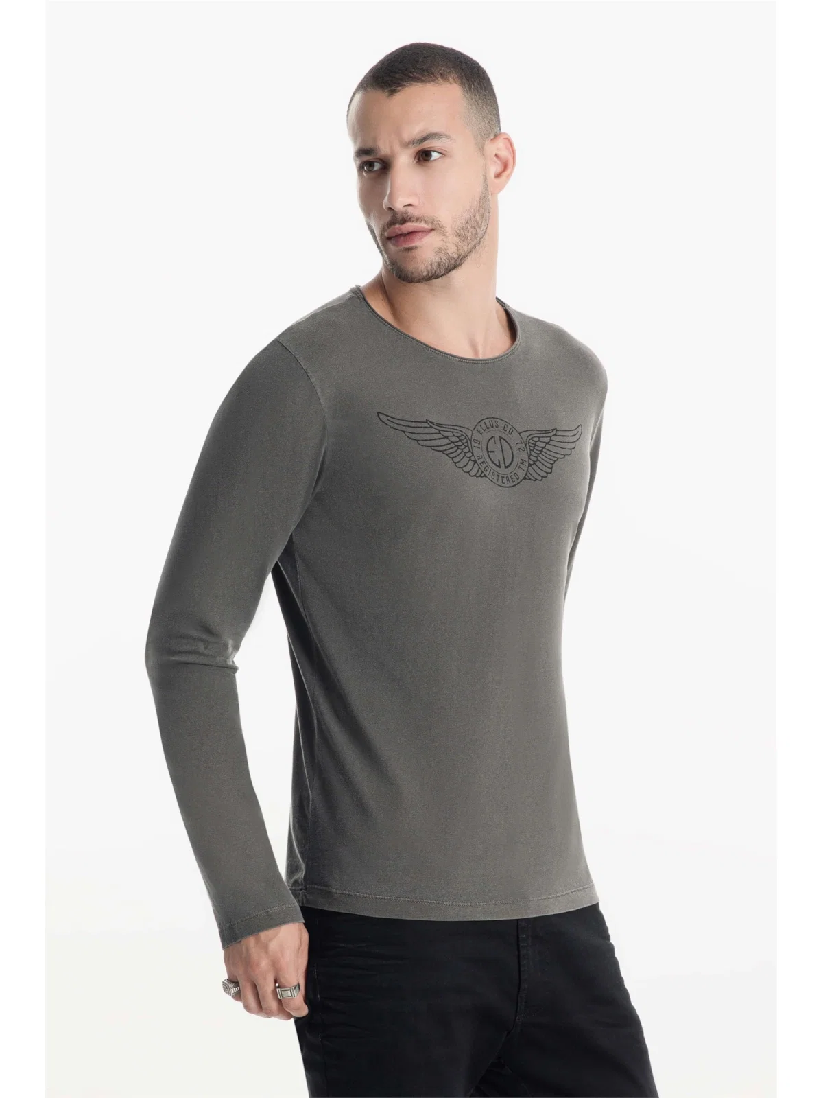 T-Shirt Washed Ed Wings Tabaco