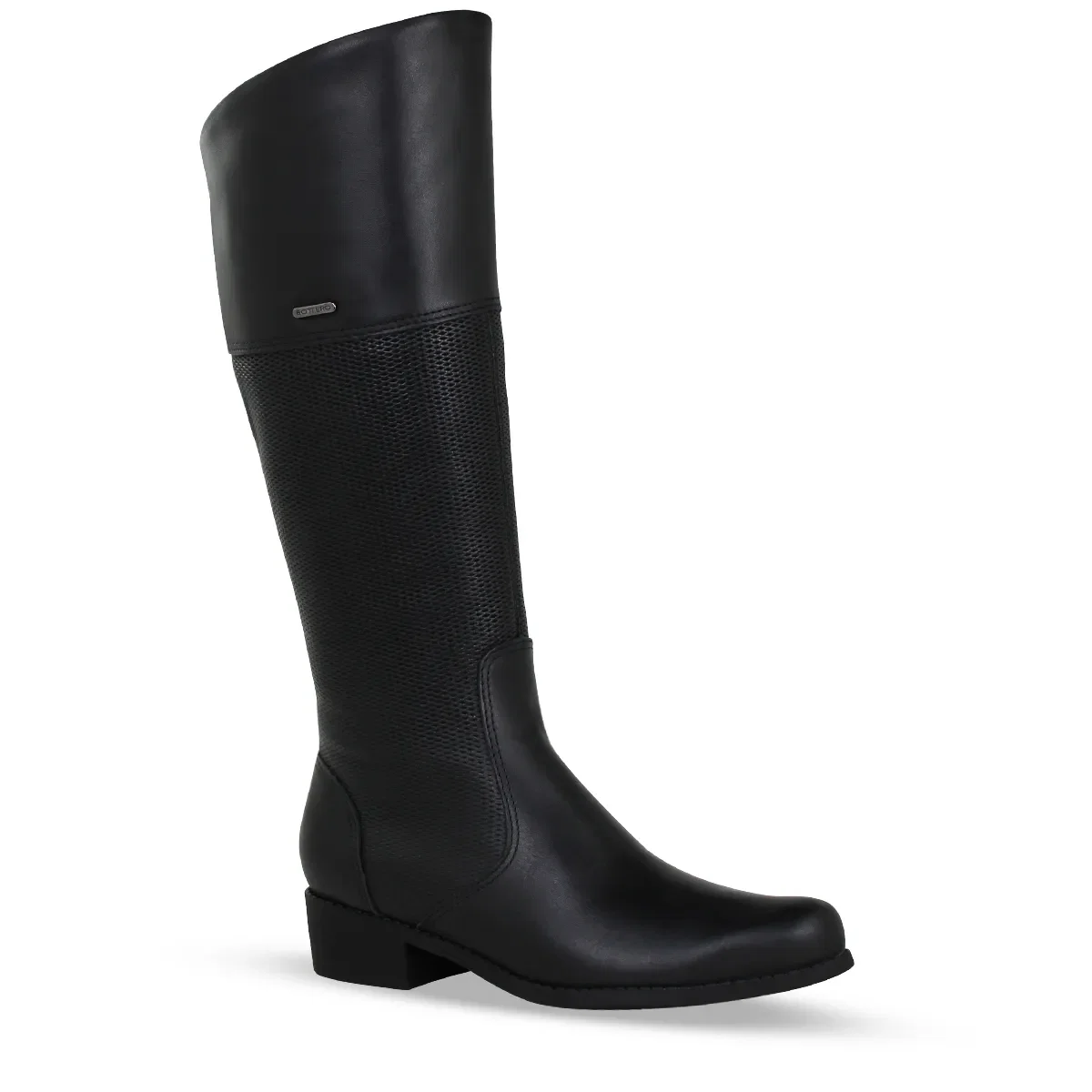 Bota Cano Longo Couro Atanado Napoli Preto