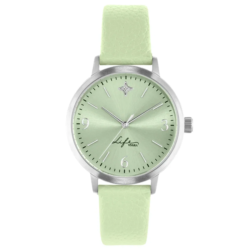 Relógio Life Realizações Feminino Couro Verde — imagem 1