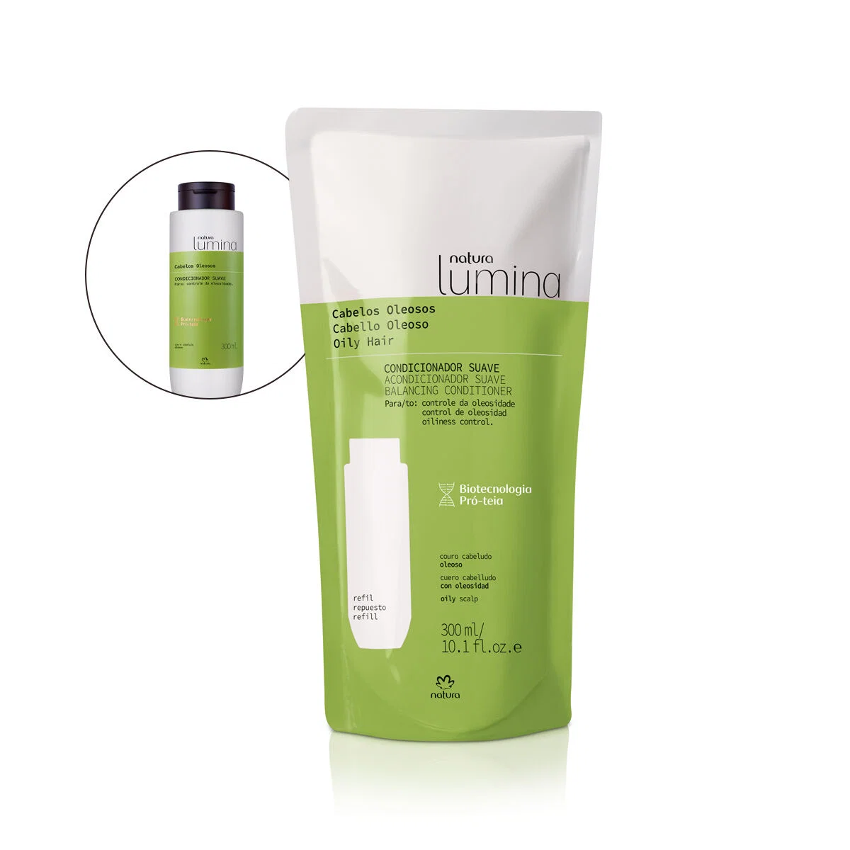 Refil Condicionador Suave para Cabelos Oleosos Lumina 300ml
