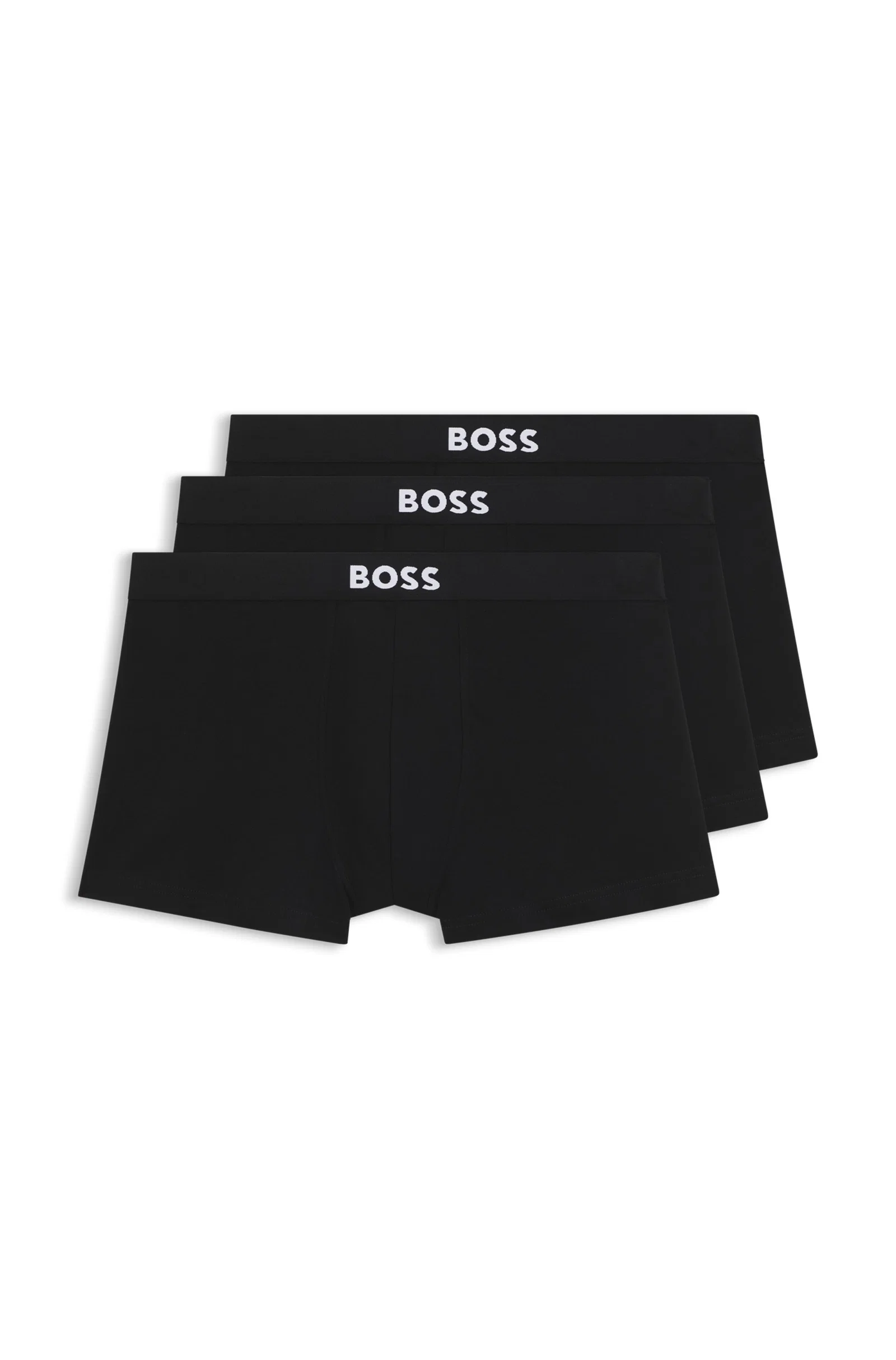Pack Com Três Cuecas Boxer De Algodão Stretch Com Cós De Logo