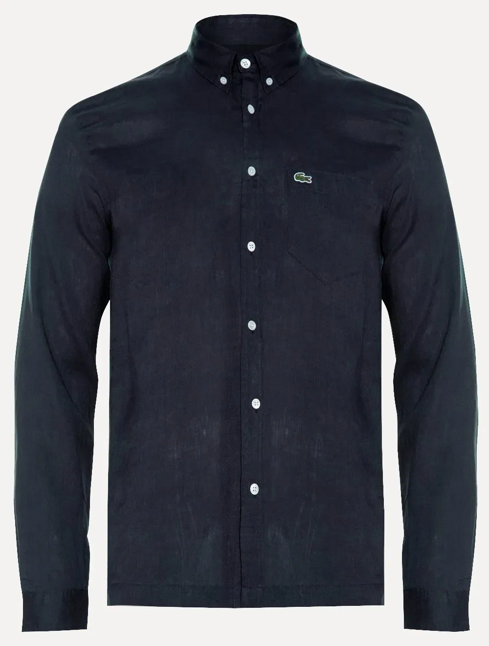 Camisa Lacoste Masculina Regular Clássica Pocket Linho Azul Marinho