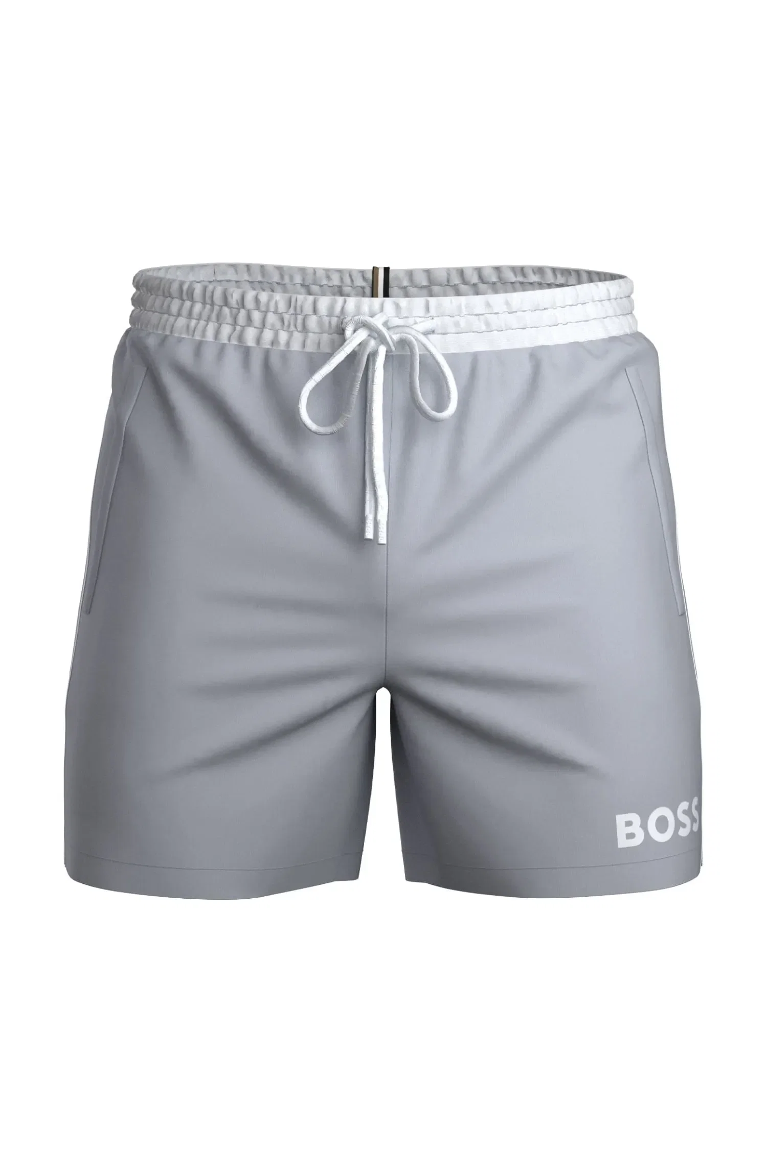 Shorts De Banho Com Logo Contrastante