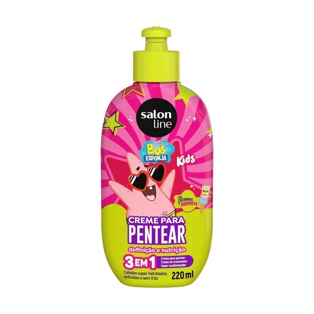 Creme para Pentear Salon Line Kids 3 em 1 Bob Esponja Patrick 220ml