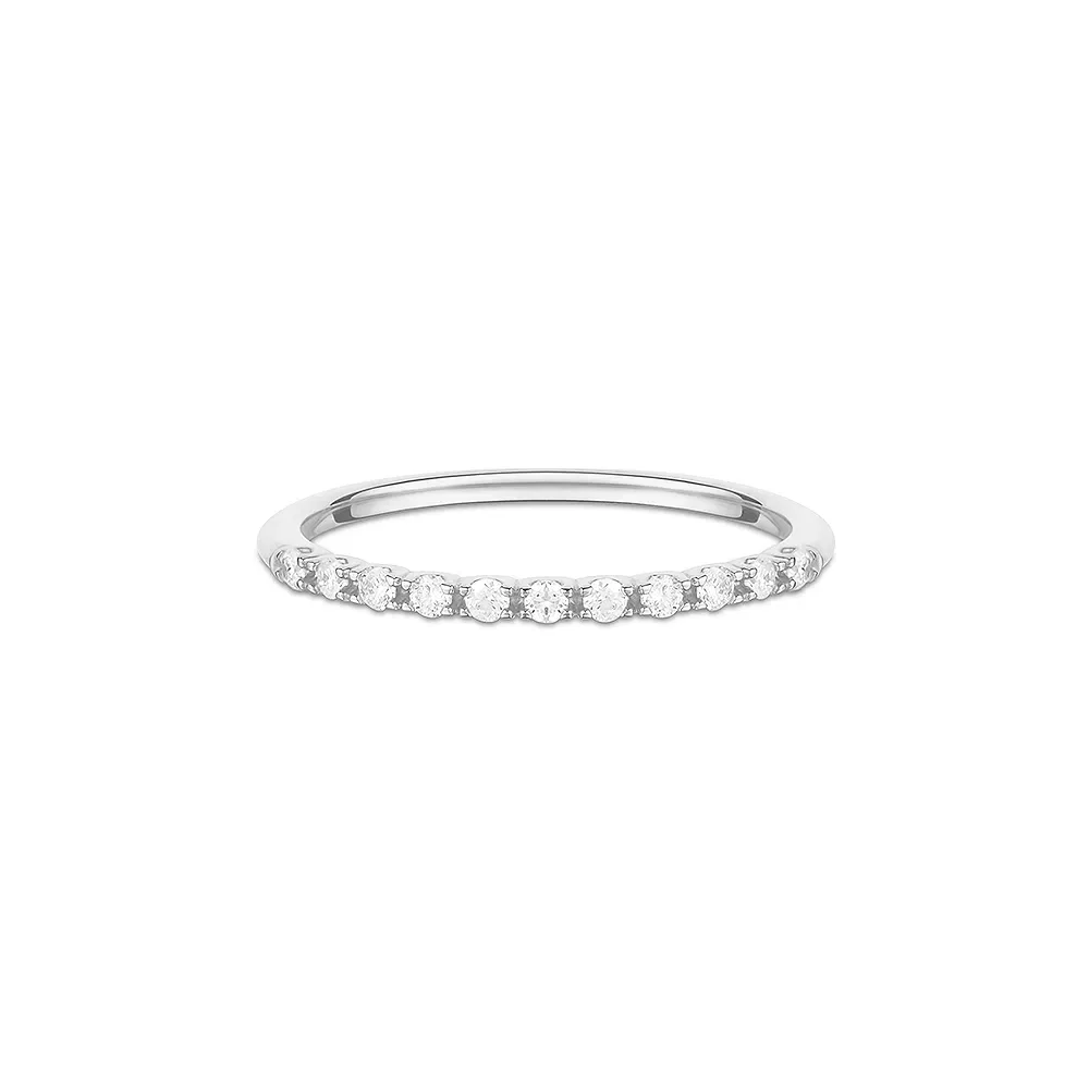 Meia Aliança Eternity em Ouro Branco 18k com Diamantes 0,17 ct — imagem 1