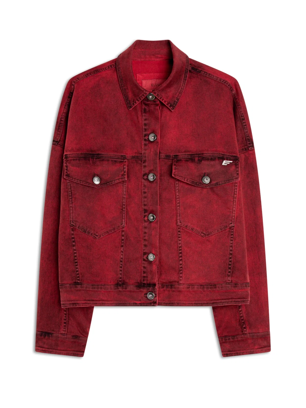 Jaqueta Vintage Denim Color Oversized Cereja — imagem 1