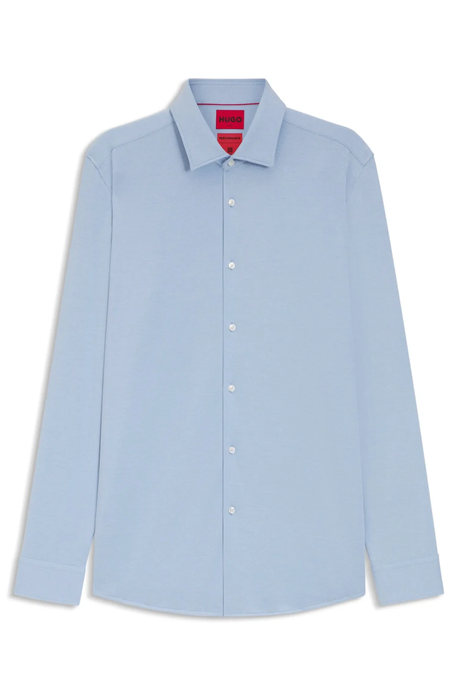 Camisa Slim Fit Em Jersey De Algodão Misto