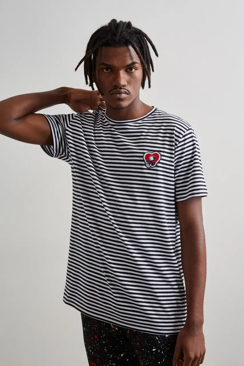 Camiseta Estampada Striped Fina Rsv + Felix — imagem 1