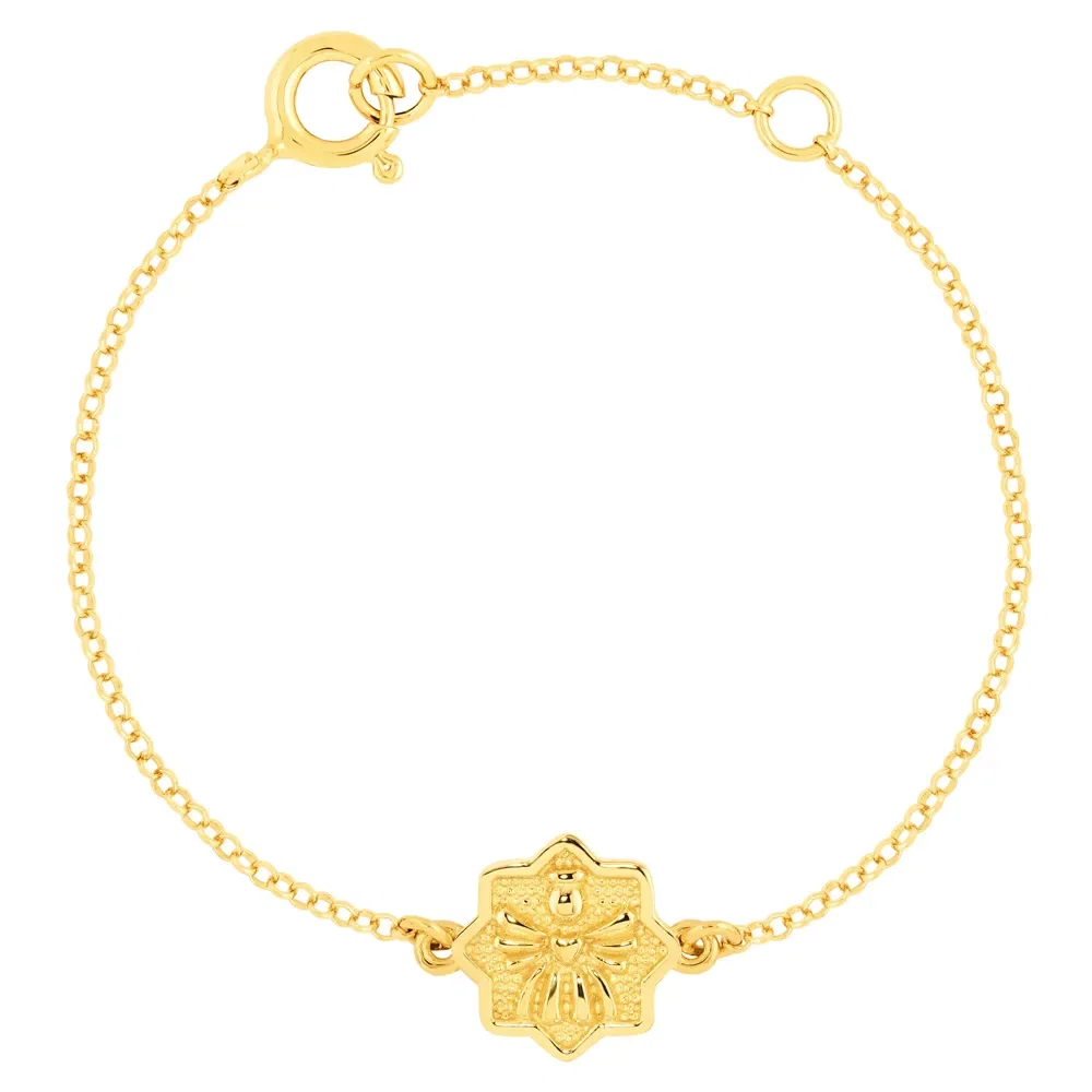 Pulseira Life Petit Anjo da Guarda em Prata 925 com Banho de Ouro Amarelo 18k