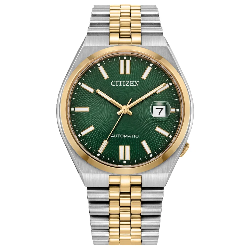 Relógio Citizen Automático Tsuyosa Masculino em Aço Prateado e Dourado NK0024-54XN
