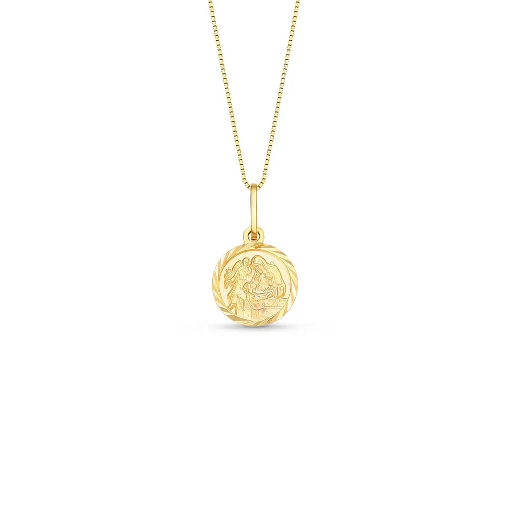 Pingente Medalha Primeira Comunhão em Ouro Amarelo 18k, 14mm — imagem 1