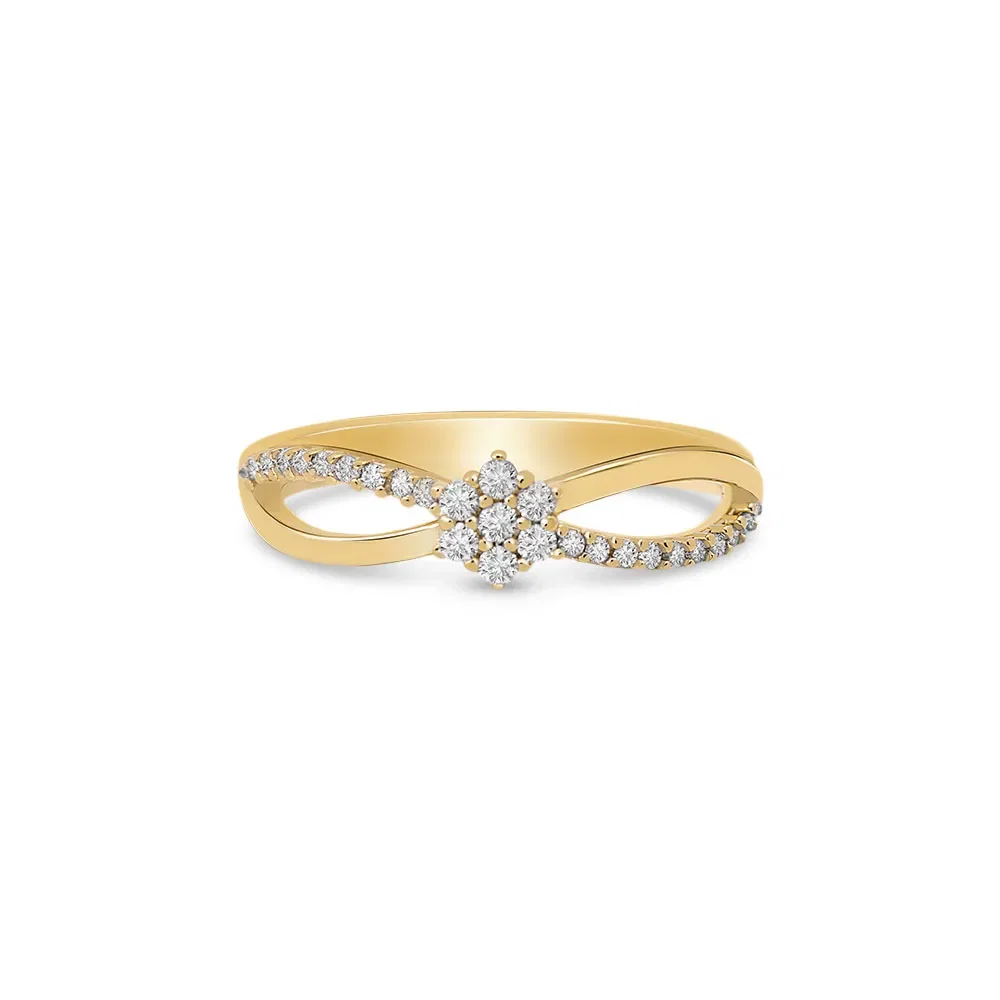Anel Pavê em Ouro Amarelo 18k com Diamantes — imagem 1