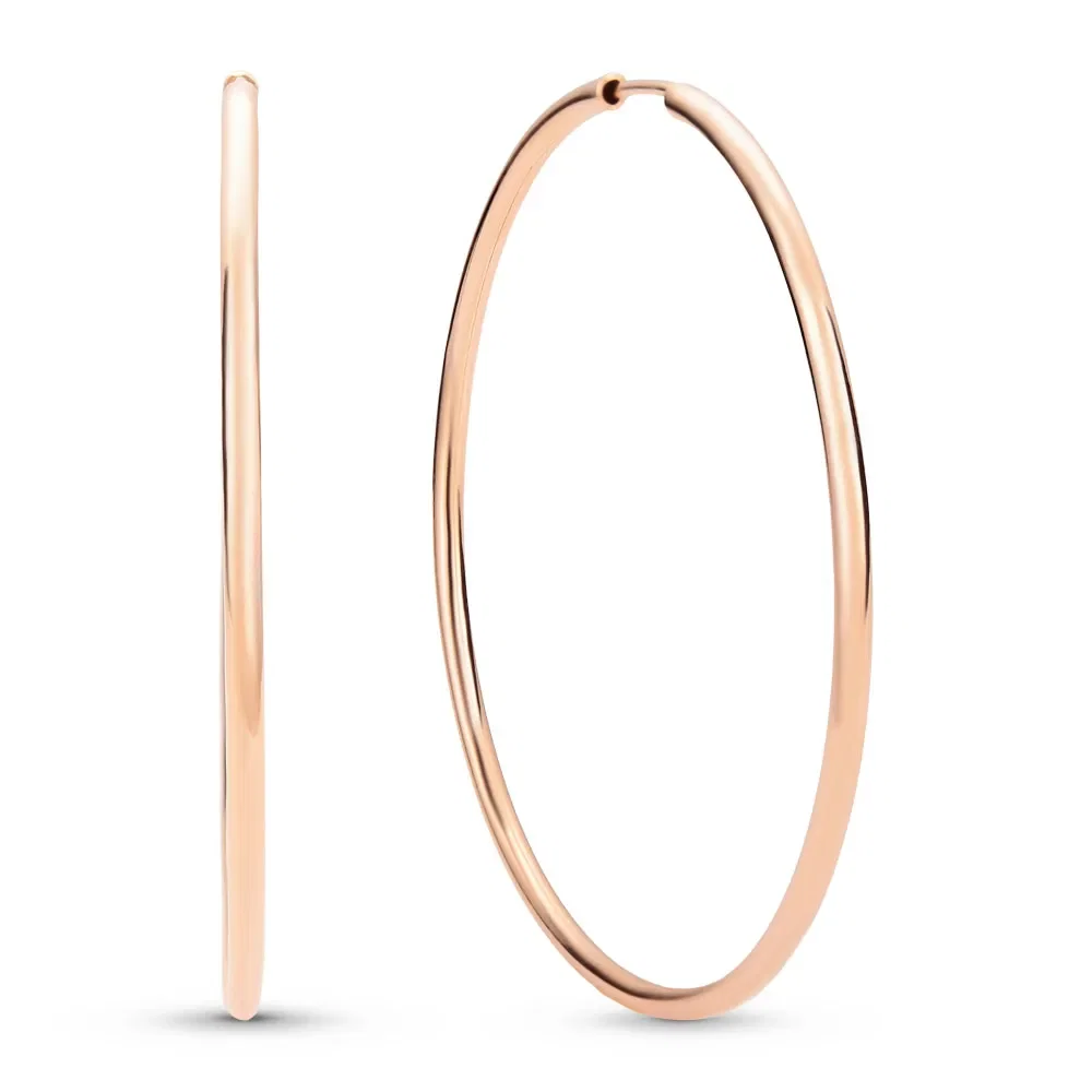 Argola Life Redonda em Liga Rosé com Banho de Ouro Rosé 18k, 50mm