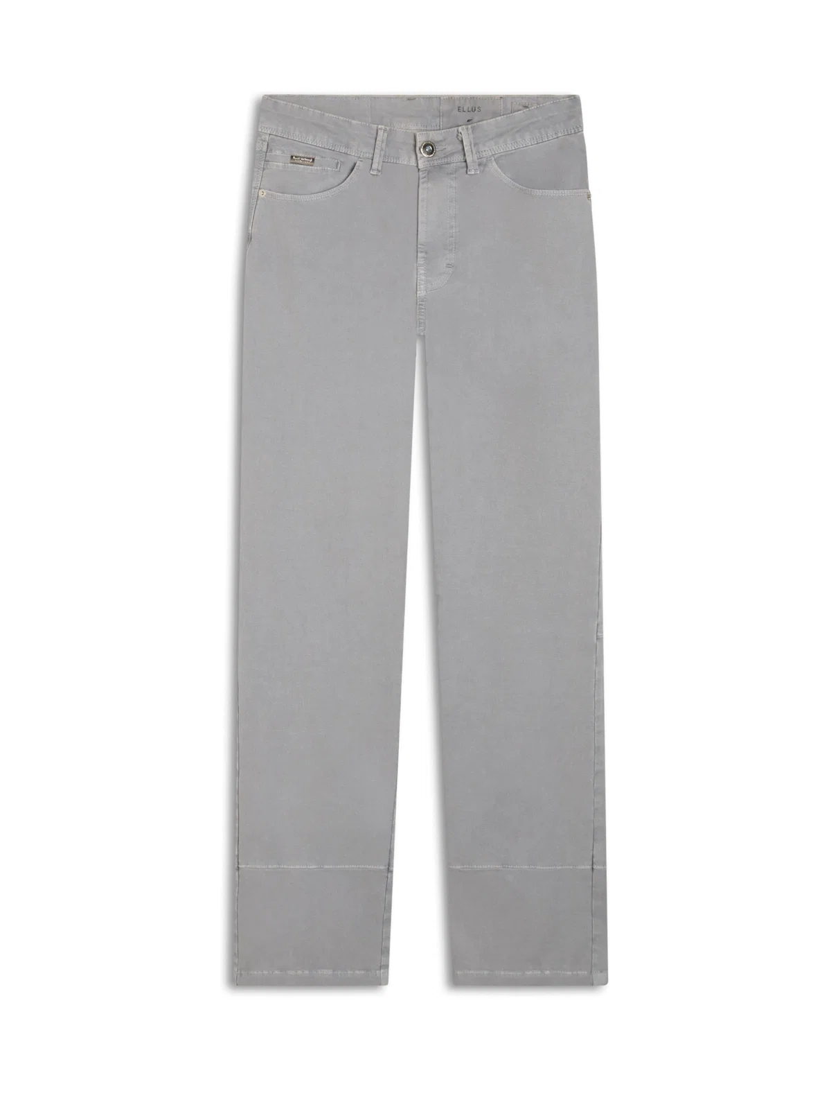 Calça Metallic Denim Wide Cinza Claro
