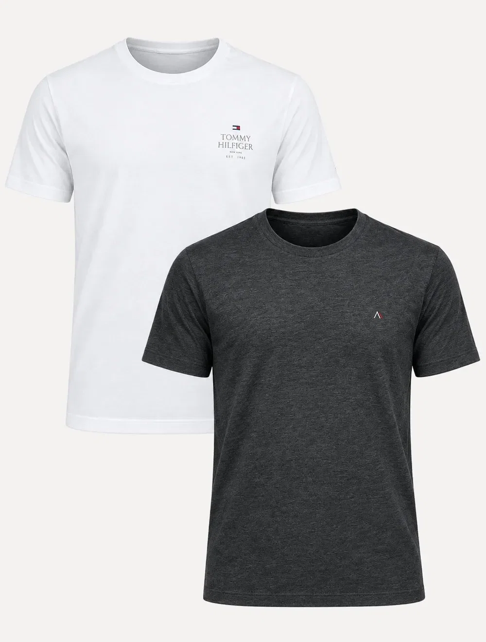 Kit Camisetas Tommy Hilfiger / Aramis | Branca / Grafite Mescla