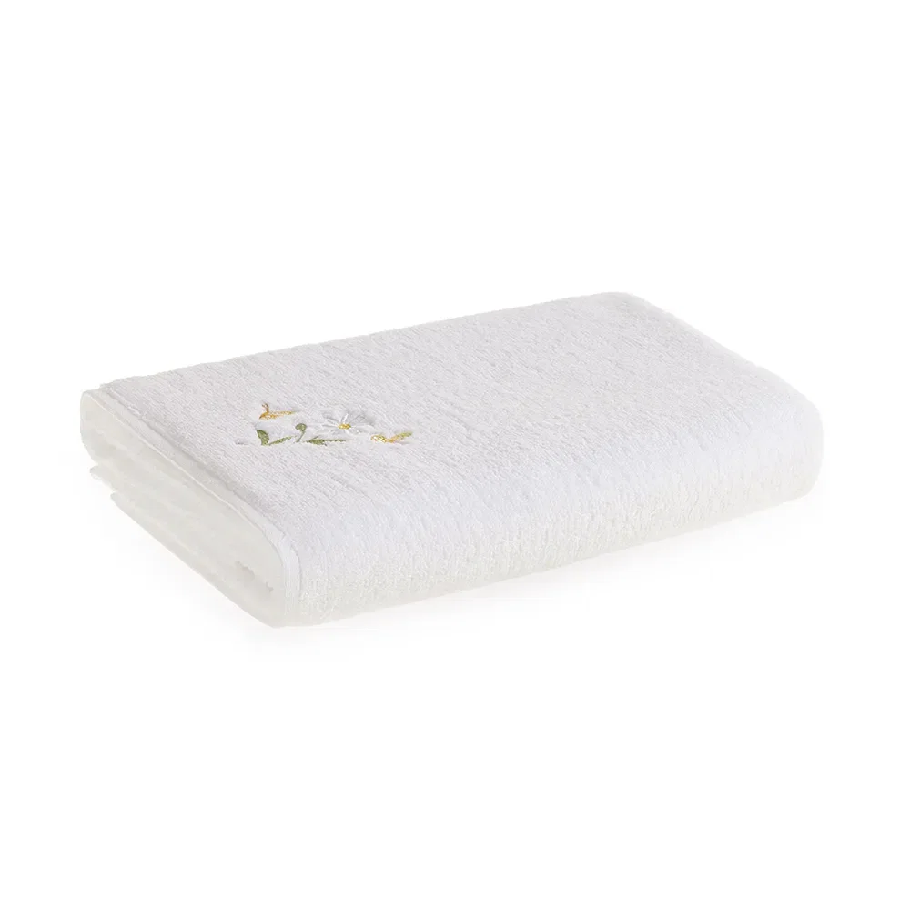 Toalha de Banho 100% Algodão Margarida Branco