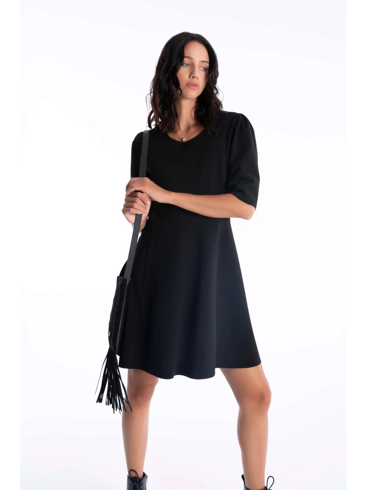 Vestido Scuba Buffant Preto — imagem 1