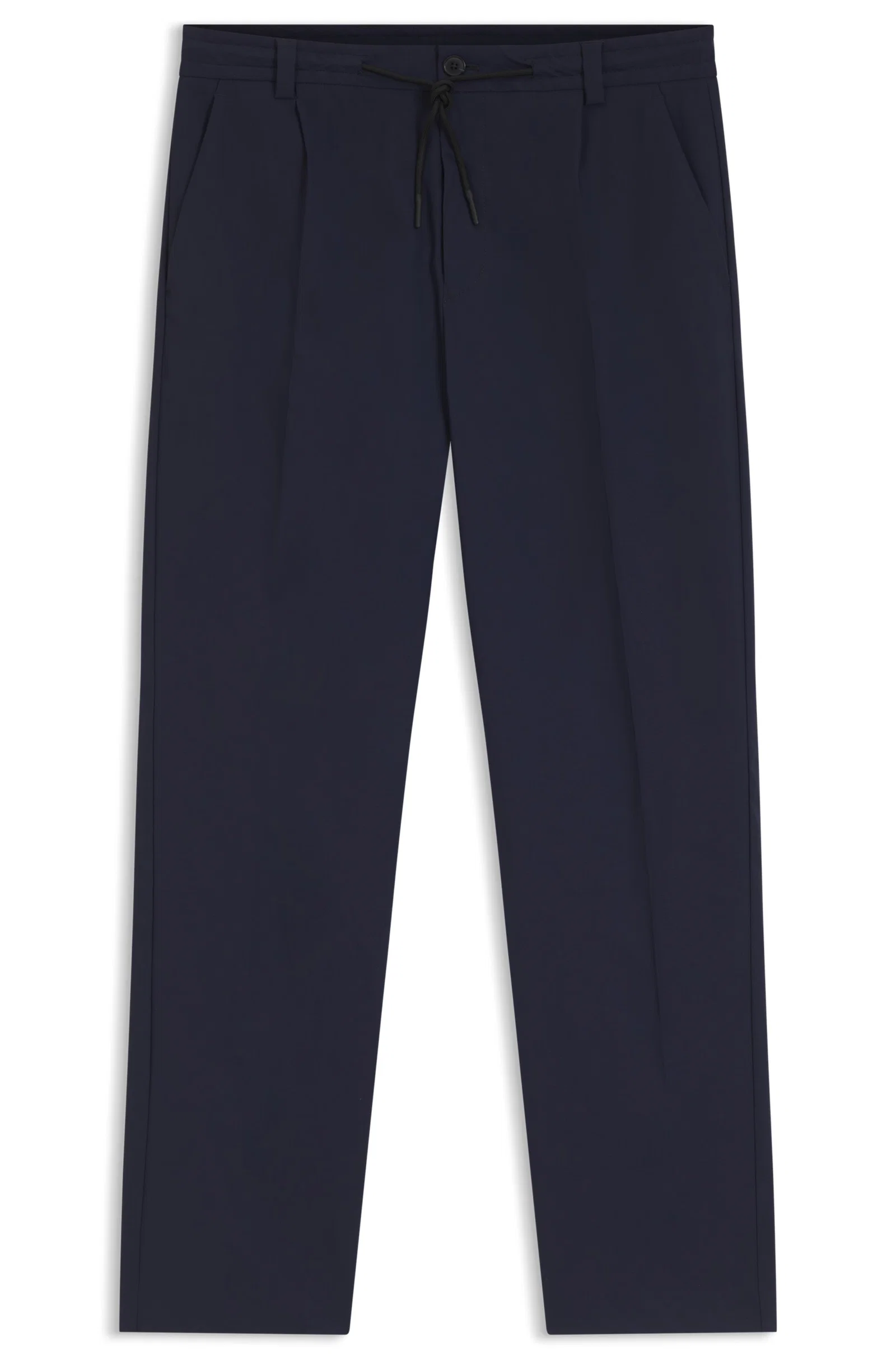 Calça Regular Fit Em Tecido Elástico