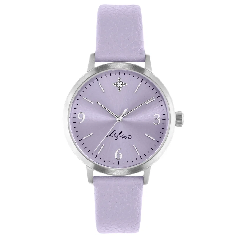Relógio Life Realizações Feminino Couro Lilas