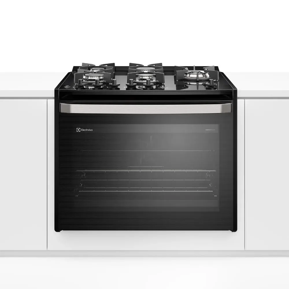 Fogão de Embutir 5 bocas Electrolux Preto Experience com Mesa de Vidro, Grill e PerfectCook360 (FE5EB)