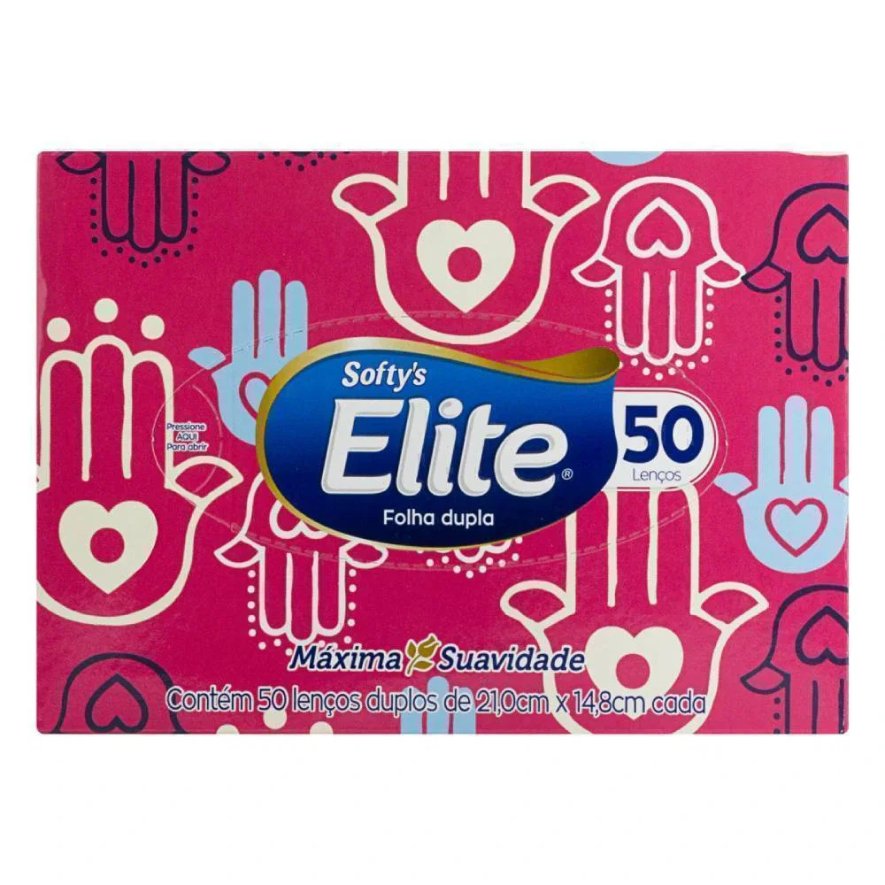 Lenços de Papel Softy's Elite Folha Dupla 50 Unidades