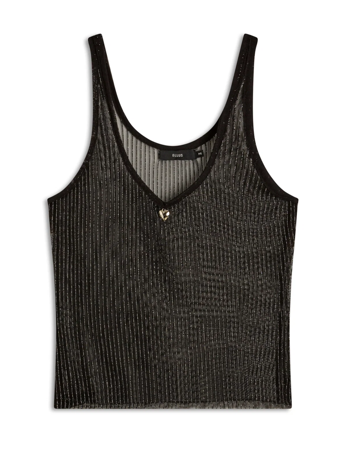 Blusa Tule Lurex Sleeveless Preto