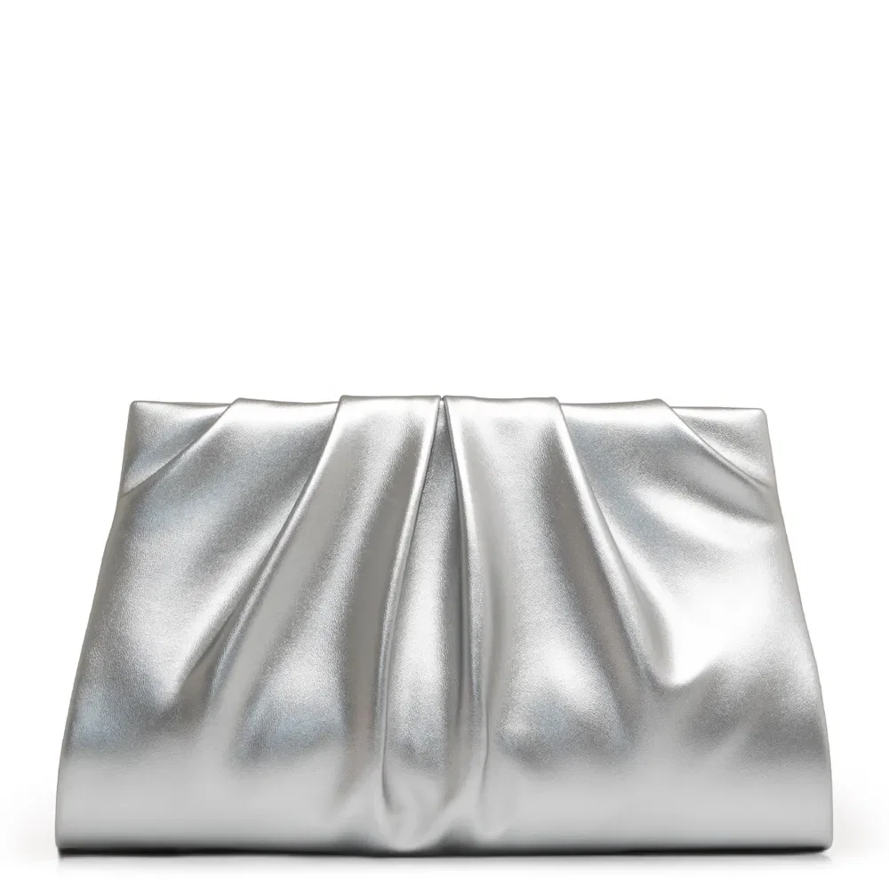 Clutch Prata Drapeada