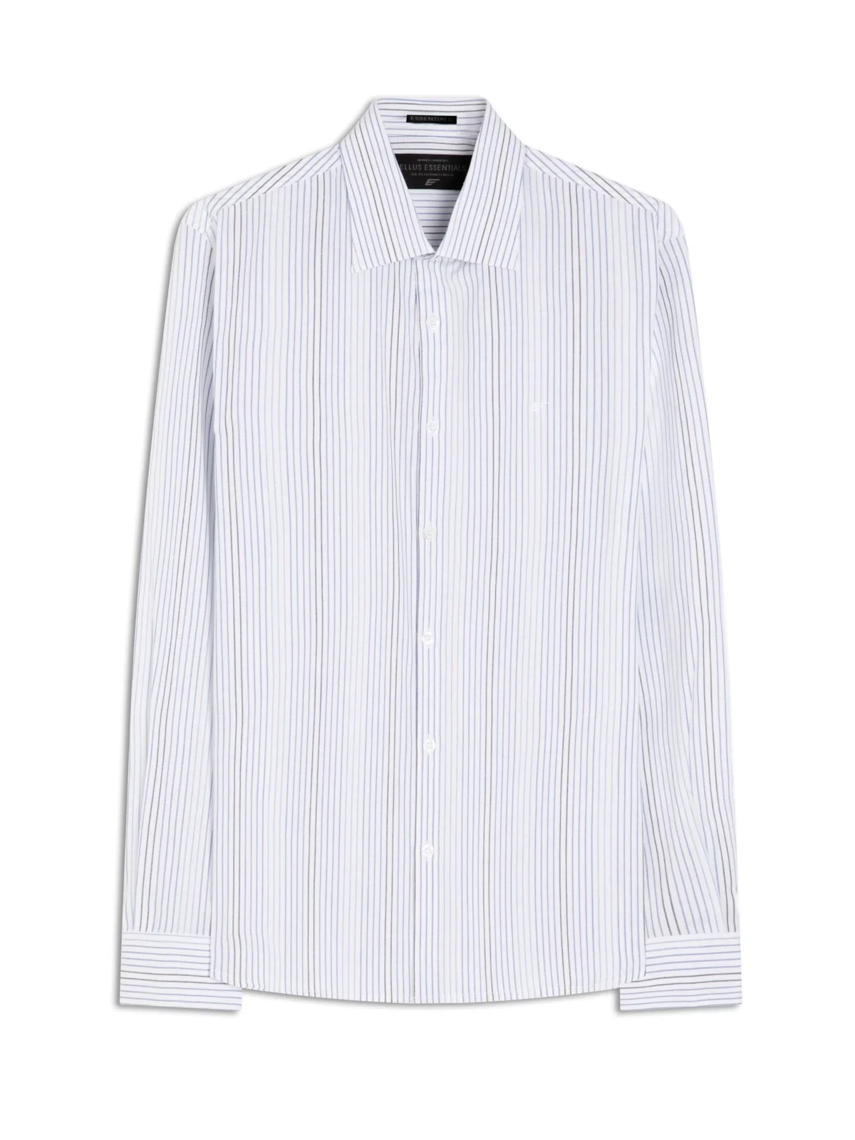 Camisa Tricoline Riber Strp Slim Azul Bic
