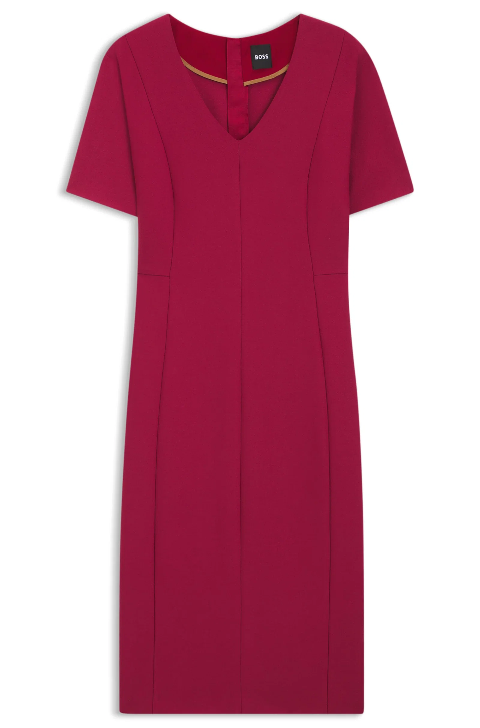 Vestido De Gola Em V Em Tecido Elástico — imagem 1