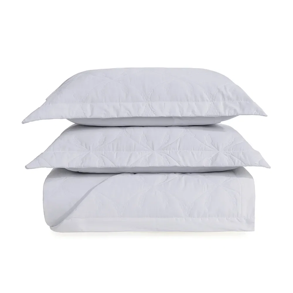 Colcha com Porta Travesseiro 300 fios Romanza Branco