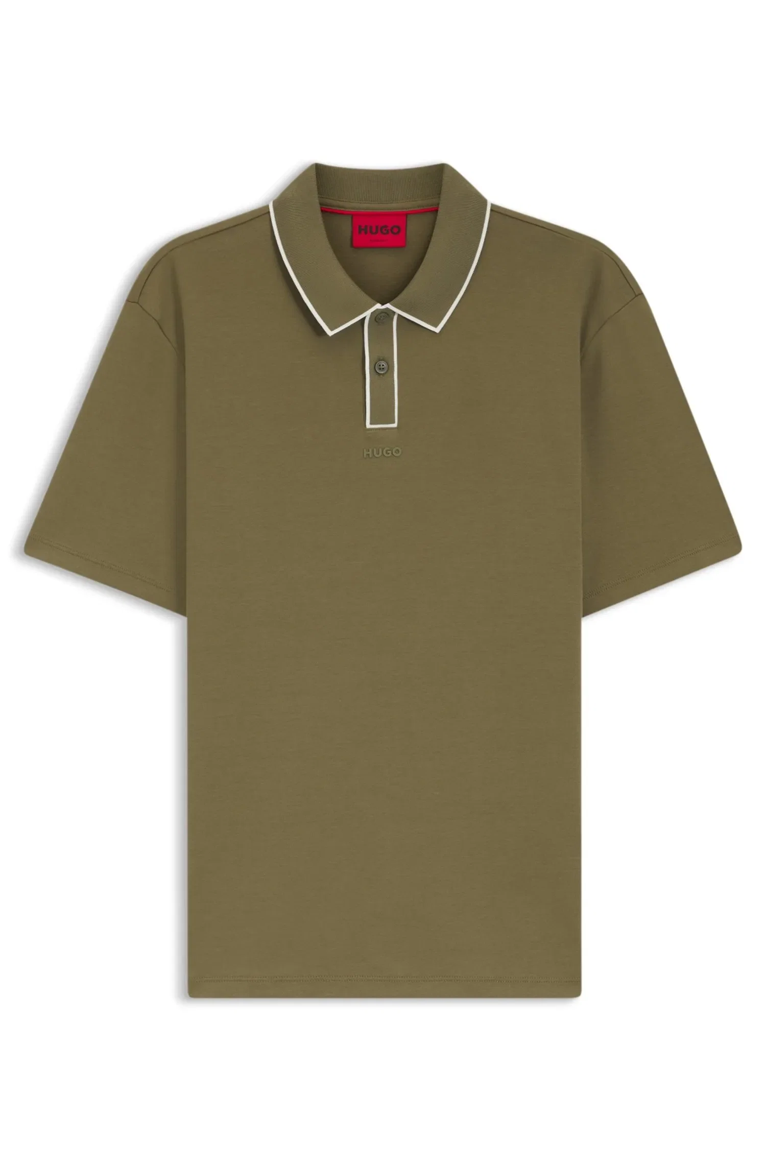 Polo Em Jersey De Algodão Com Acabamentos Contrastante