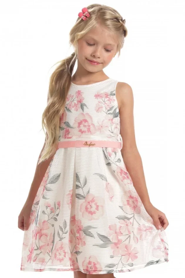 Vestido Infantil em Tecido Listrado