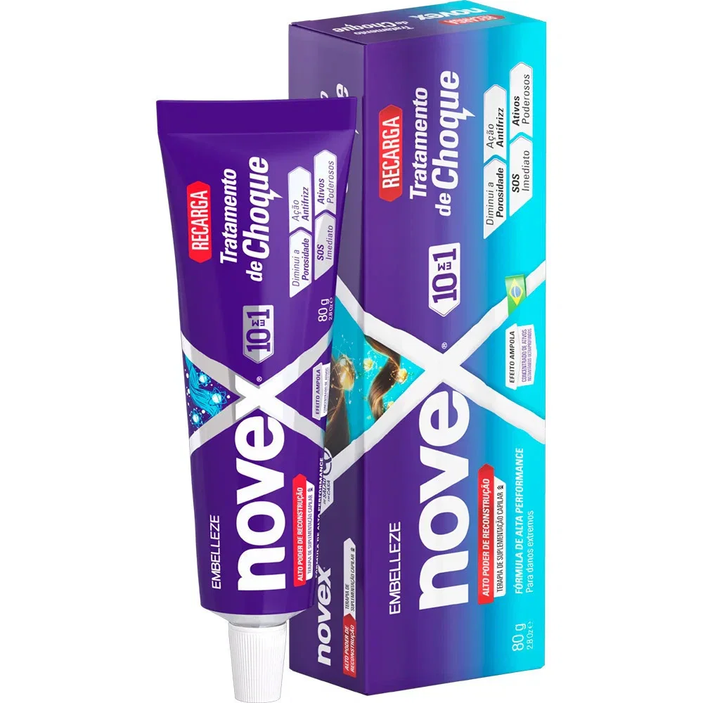 Recarga Capilar Novex 10 em 1 Tratamento de Choque 80g