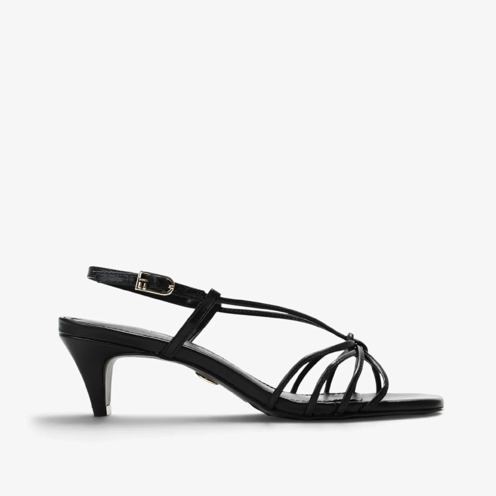 Sandália Tiras Preto Couro