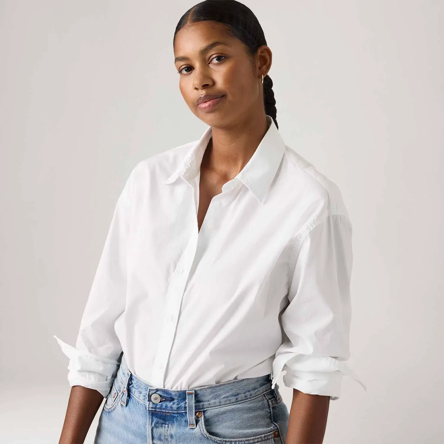 Camisa Levi's® Cropped Harlie Branca Manga Longa — imagem 1