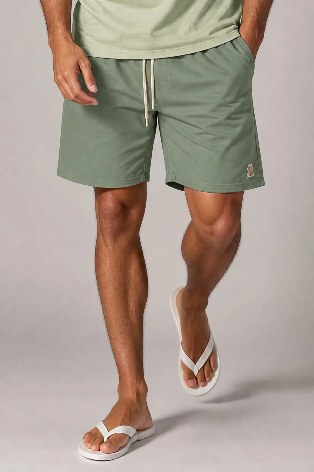 Short Masculino Linho Liso Polo Wear Verde